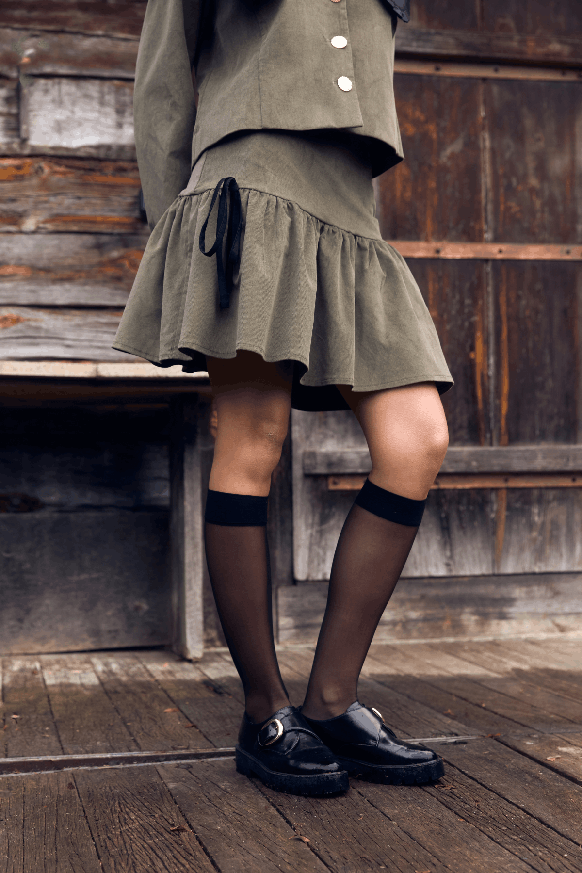 SZTRUKSOWA SPÓDNICA EVERGREEN